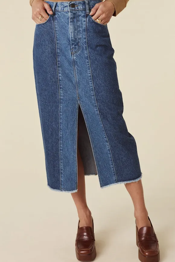 Daisy Patchwork Denim Skirt