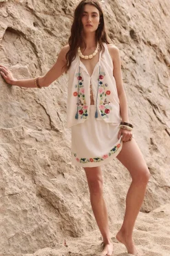 Florapaloosa Embroidered Mini Skirt