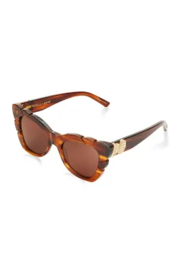 Marilyn Thick Arm with Solid Brown Lens Sunglasses