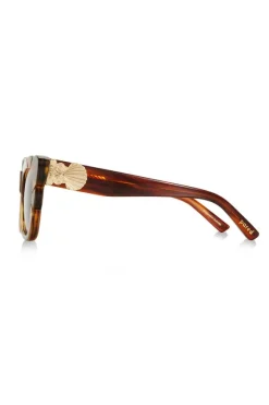 Marilyn Thick Arm with Solid Brown Lens Sunglasses