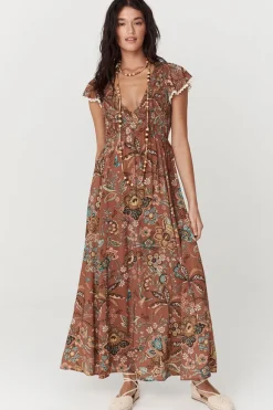 Mojave Lily Shirred Maxi Dress