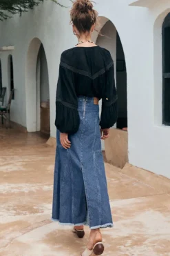 Muse Denim Maxi Skirt