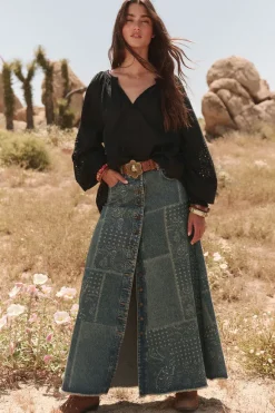 Road Trip Denim Maxi Skirt
