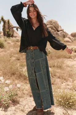 Road Trip Denim Maxi Skirt