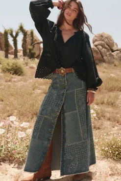 Road Trip Denim Maxi Skirt