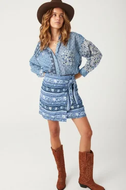 Sunshine Bandit Wrap Mini Skirt